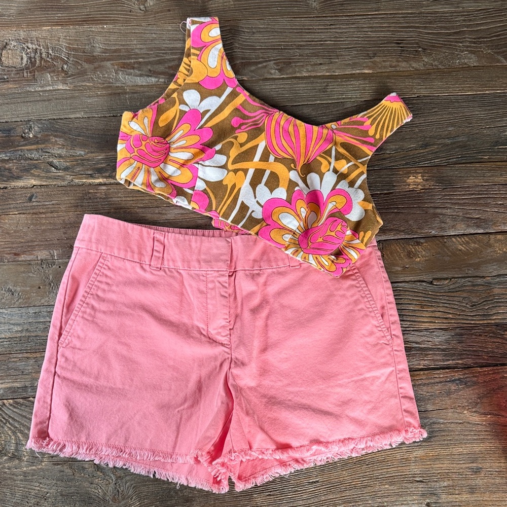 Vintage Mod hippy floral bandeau bralette cropped top small